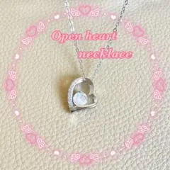 ▶きらきら オープンハート ネックレス
