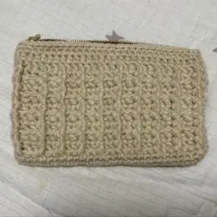 ポーチ ハンドメイド 小物入れ アイボリー 学校 オフィス 旅行