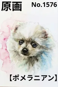 【ポメラニアン】手描きイラスト 原画《1576》