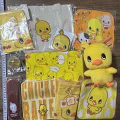 日清チキンラーメン　ひよこちゃんグッズ詰め合わせセット　巾着、ぬいぐるみ、タオル