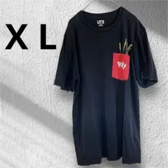 【希少】UNIQLO UT ポッキー コラボ ポケットTシャツ XL 黒 グリコ