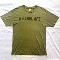 90s-00s SSUR REBEL APE Tシャツ オリーブ フェードLのサムネイル