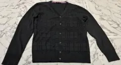 ★BURBERRYBLACKLABELニットカーディガンチェック柄メンズ2サイズ