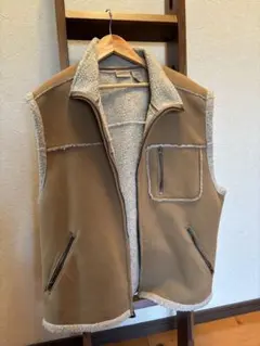 ベージュ フリース ボアベスト