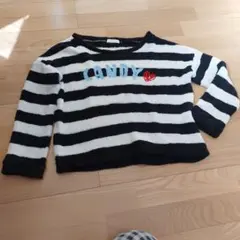 CANDY刺繍のボーダーセーター　160