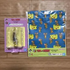 トムとジェリー　一番くじ　F賞　フィギュアチャーム　G賞　巾着ポーチ　ジェリー