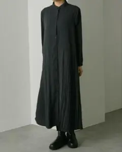 ■美品 ear PAPILLONNER 長袖斜めプリーツワンピース