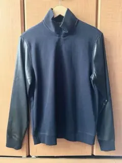 アルマーニエクスチェンジ 袖レザー ハーフジップ スウェット Ｓサイズ