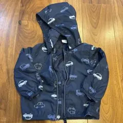 H&M 74cm (6-9M)ネイビー 薄手アウター　ウインドブレーカー　車柄