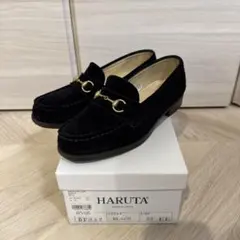 HARUTA Bshop別注ビットローファー ブラック スエード 23cm EE
