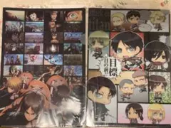 進撃の巨人 クリアファイル 缶バッジ