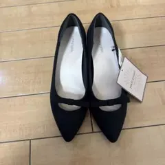 しまむら×MARIEさん　リボンパンプス（黒・S）