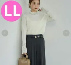 しまむら×田中里奈　シアーレーステレコトップス　ホワイト　LL