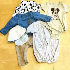 値段交渉大歓迎！ミッキー男の子ロンパースセット60〜70