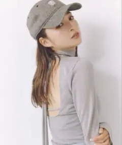 【美品】SNIDEL スナイデル バックオープンニットプルオーバー GRY