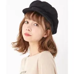 被るだけでお洒落上級者❤️ コーデュロイ キャスケット 黒 black INGNI