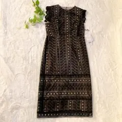 新品タグ付♡M アサクラ　ブラック　レース　アップ　ドレス