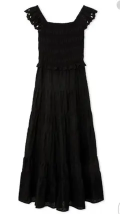 FRAY I.D モノグラムエンブロイダリーワンピース　ブラック