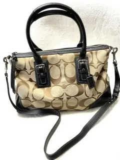 COACH・コーチ 2wayハンドバッグ シグネチャー トートバッグ キャンバス