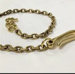 ウォレットチェーン 真鍮 小豆 ヴィンテージ Y2K アメカジ フック ナスカン