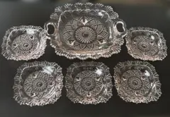 東洋ガラス バルキーベリー 大皿1枚・小皿5枚セット ローズピンク