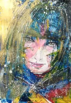 水彩 美人画 抽象 現代アート アナログアート イラスト 原画