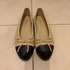 CHANEL シャネル 24cm 37c バレエ べージュ バイカラー 黒 - メルカリ