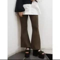 MURUA リブフィットフレアパンツ