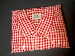 メンズシャツ★ボタン・ダウン★赤白チェック柄★M