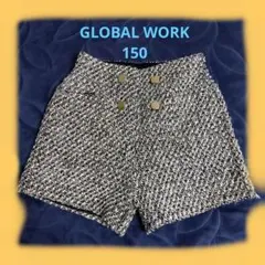 GLOBAL WORK グローバルワーク 150 ショートパンツ ツイード 白黒