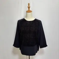 URBAN RESEARCH DOORS切り替え　ツイードブラウス（F）濃紺系のサムネイル