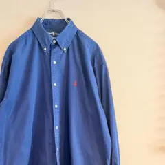 90s ラルフローレン BLAKE ポニー刺繍ロゴ ポリコットンBDシャツ