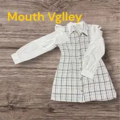 【Mouth Valley】ツイード ドッキングワンピース フリルスリーブ