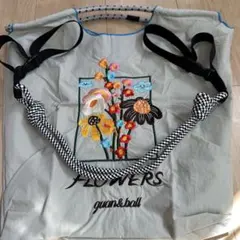 刺繍エコバッグ　フラワー　シンプル