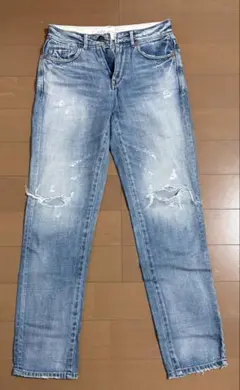 ダメージ加工 ライトブルー デニムパンツのサムネイル