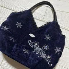 Think Bee ! ティアラバッグ　ネイビー　ビーズ　スパンコール　刺繍