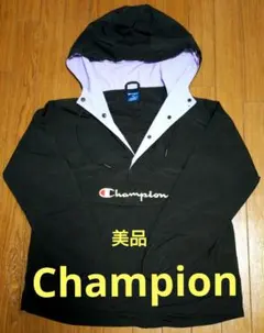 Champion フード付きジャケット ブラック/パープル