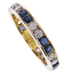 リング K18 ダイヤモンド0.564ct/サファイア0.59ct 8号のサムネイル