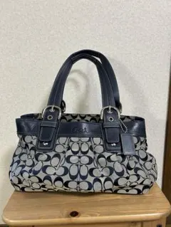 Coach トートバッグ ネイビー/ベージュ