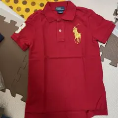 未使用　ポロラルフローレン　赤 ポロシャツ 3刺繍 サイズ6