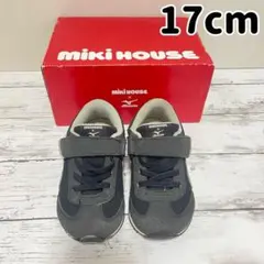 男の子　ミキハウス ミズノ　スニーカー 17cm ブラック/グレー　i14