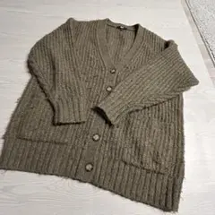 ユニクロ⭐︎オリーブグリーン Vネック ニットカーディガン⭐︎Mサイズ