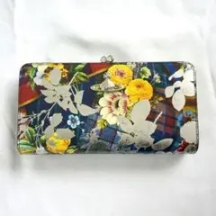 Vivienne Westwoodがま口 花柄チェックデザイン 長財布