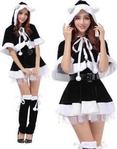 ●[akaien] ブラック サンタ コスプレ レディース 可愛い クリスマス