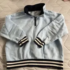 ライトブルー ハーフジップ トレーナー