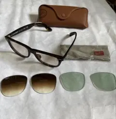 Ray-Ban Wayfarer RB2140-F べっ甲柄　度付きレンズ2枚