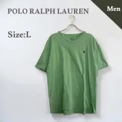 ポロラルフローレン　Vネック　半袖Tシャツ　カットソー　トップス　グリーン　刺繍のサムネイル