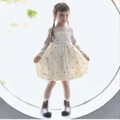 新品未使用！petit main【リンク】リボン刺しゅうワンピース