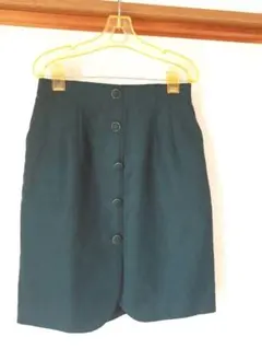 グリーン  13号  昭和レトロ  ウール     タイトスカート