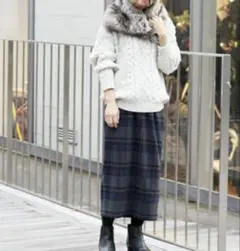 JAURNAL STANDARD relume　チェックロングスカート　グレー紺
